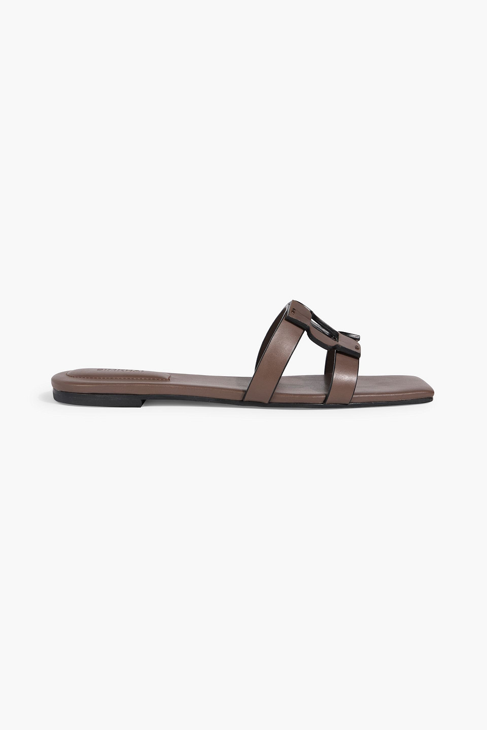 Simkhai Appliquéd Leather Slides In Brown