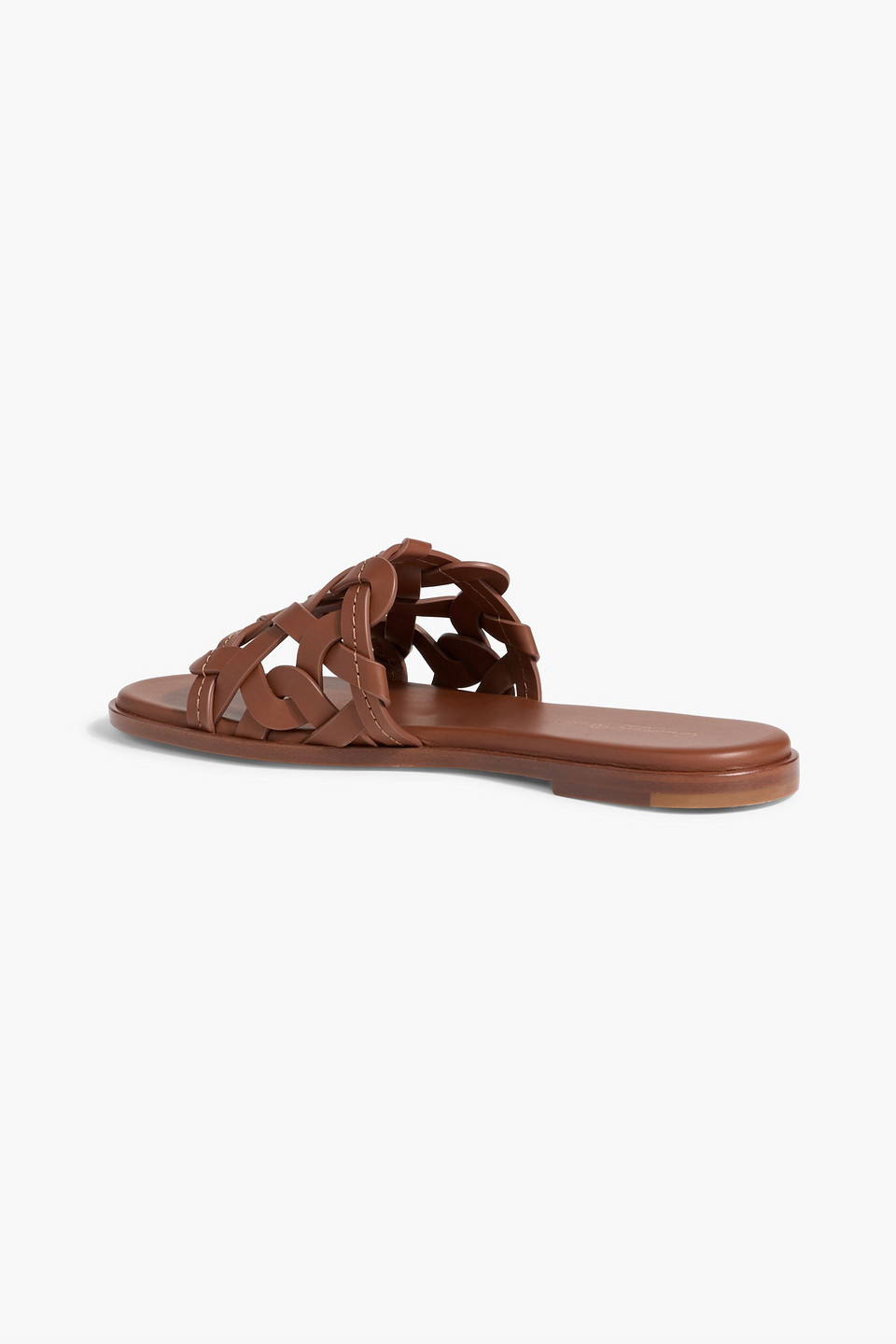 Gianvito Rossi Amalfi Woven Leather Slides In Brown