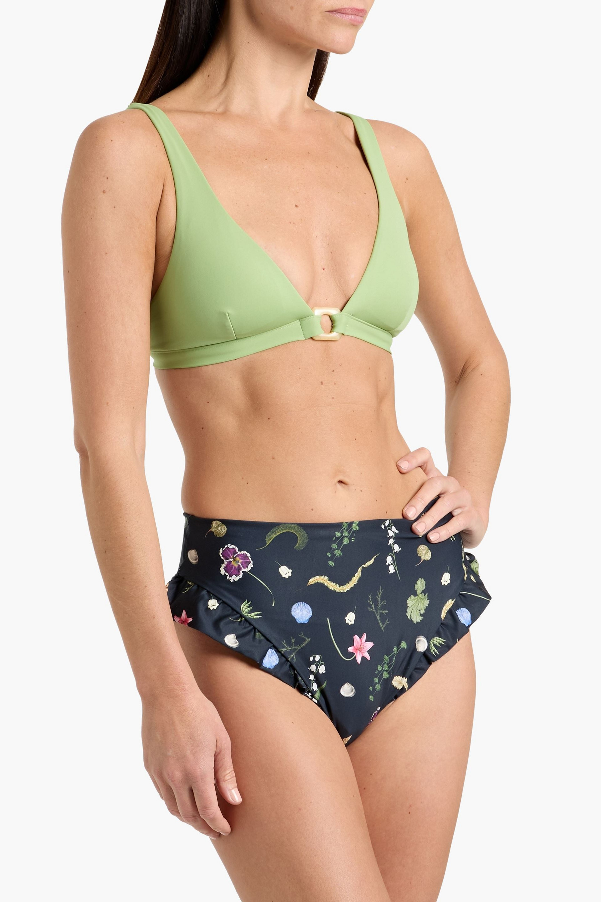 Agua by Agua Bendita Jengibre Tesoro ruffled printed bikini briefs