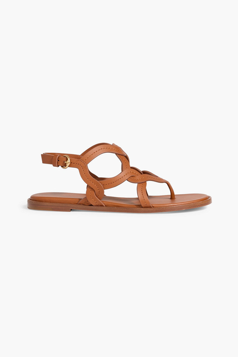 gianvito rossi - amalfi leather sandals - brown - eu 35.5