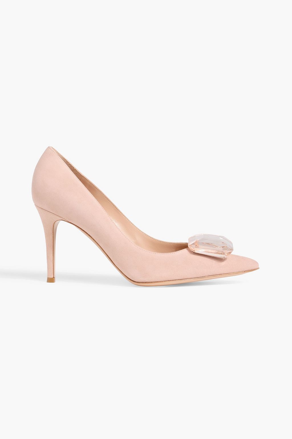 GIANVITO ROSSI Jaipur 85 crystal-embellished suede pumps | THE OUTNET