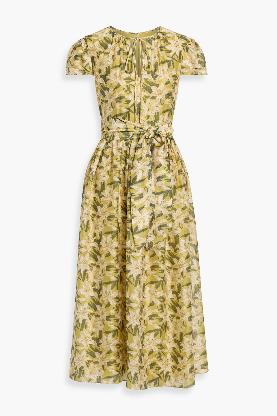 mikael aghal - floral-print voile midi dress - green - us 6