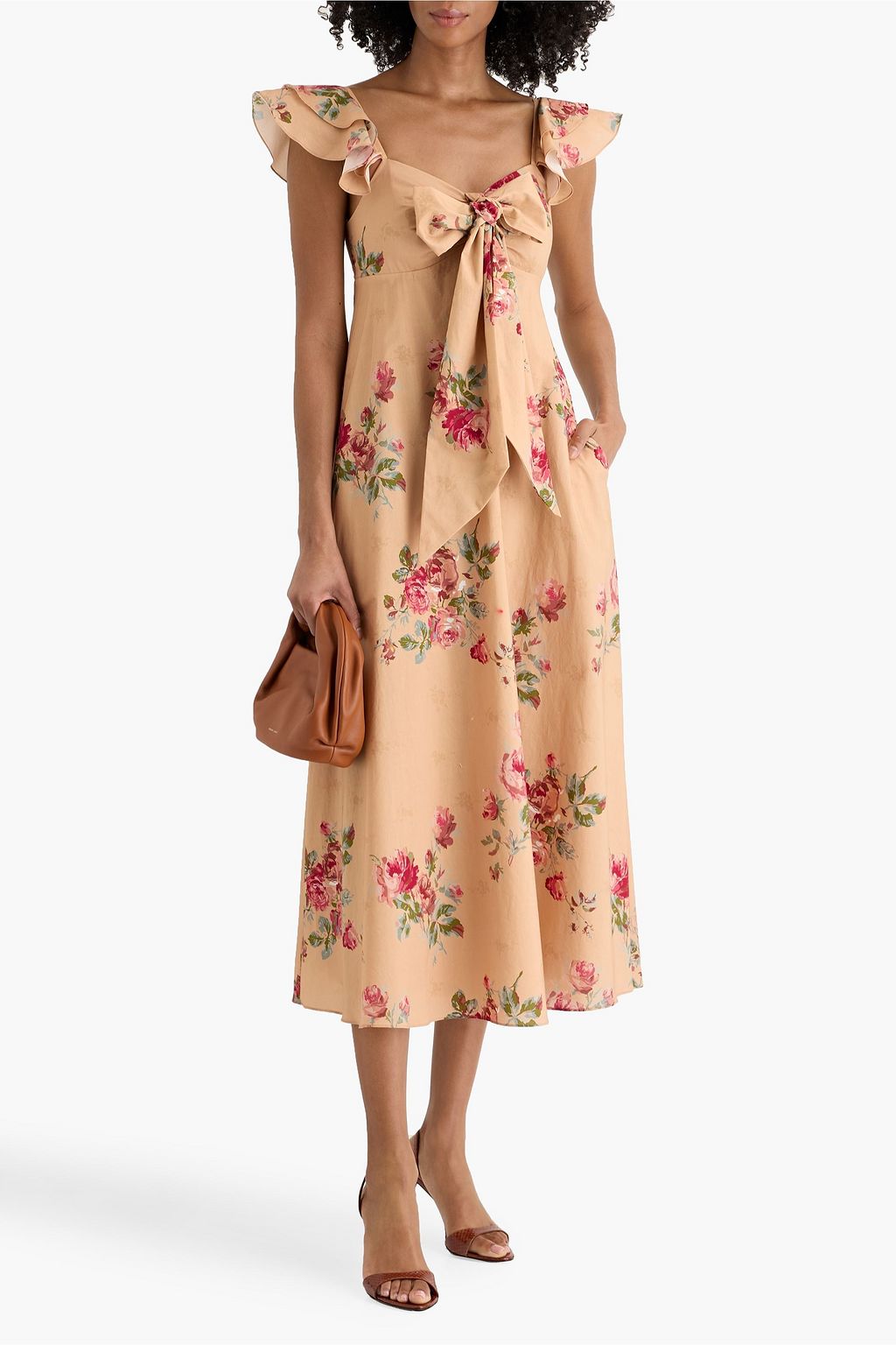 zimmermann eden floral silk gathered midi dress Zimmermann Eden Belted Midi Dress