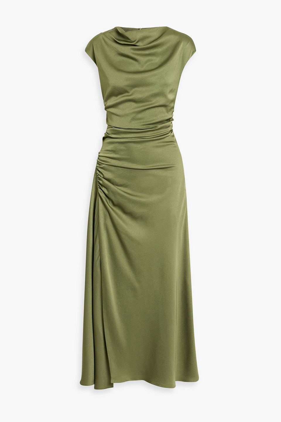 simkhai - burke draped satin maxi dress - green - us 6