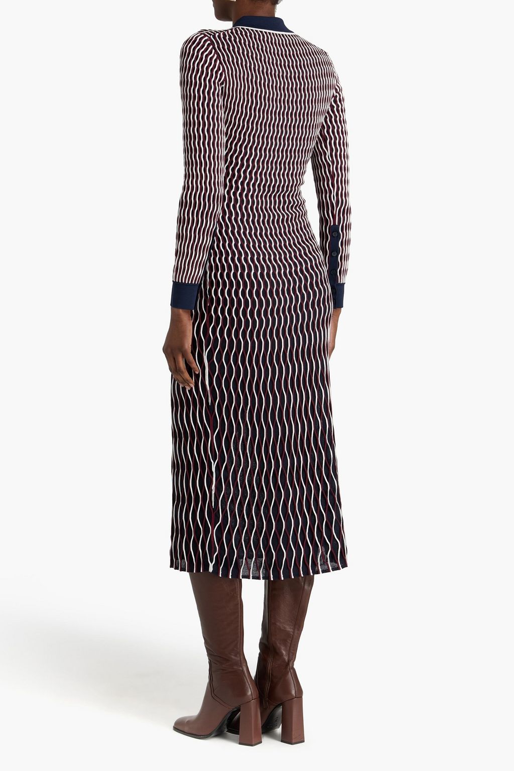 kassidy jersey midi dress Kassidy Black Knitted Embellished Midi Dress