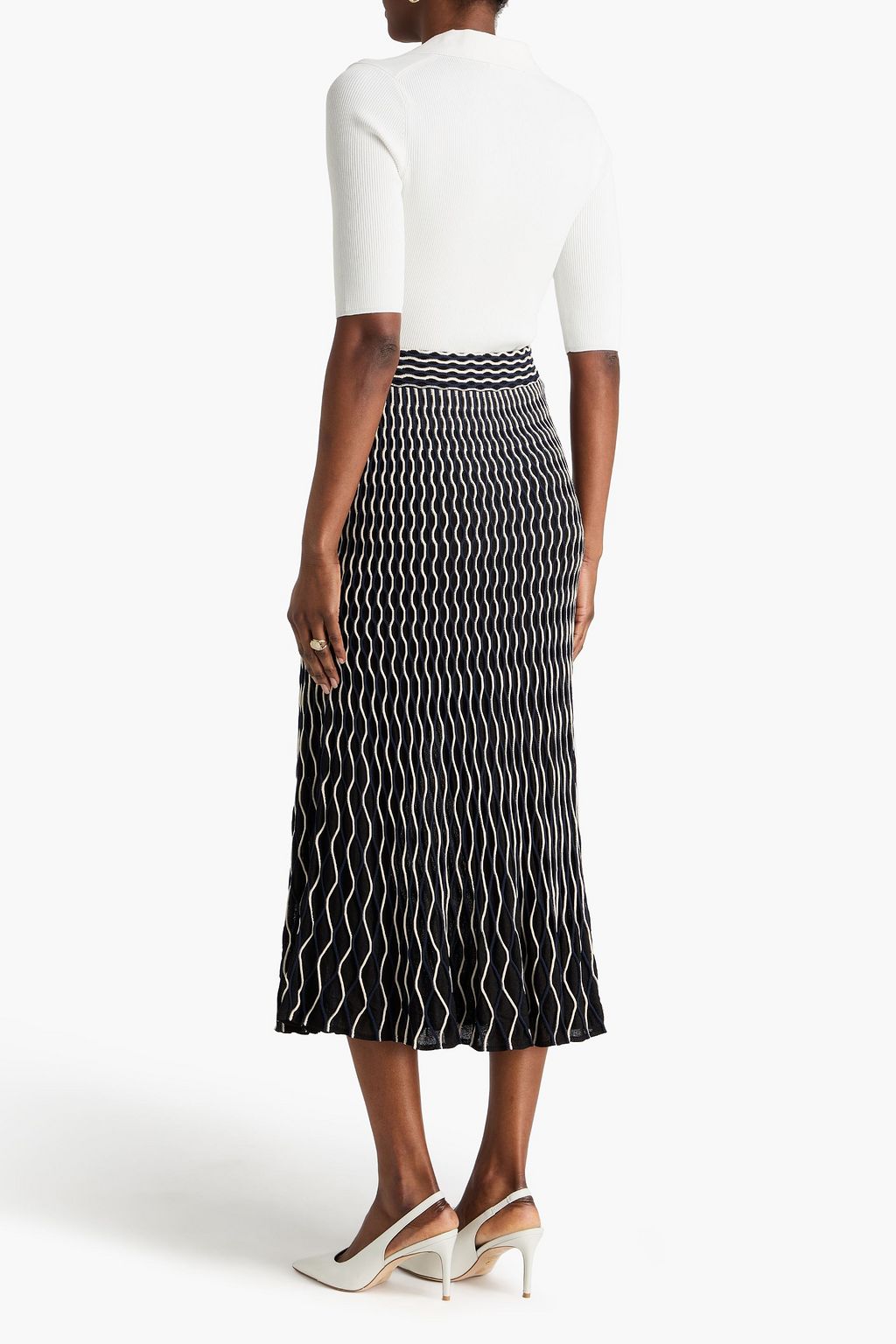 SIMKHAI Aliza jacquard-knit midi skirt | THE OUTNET