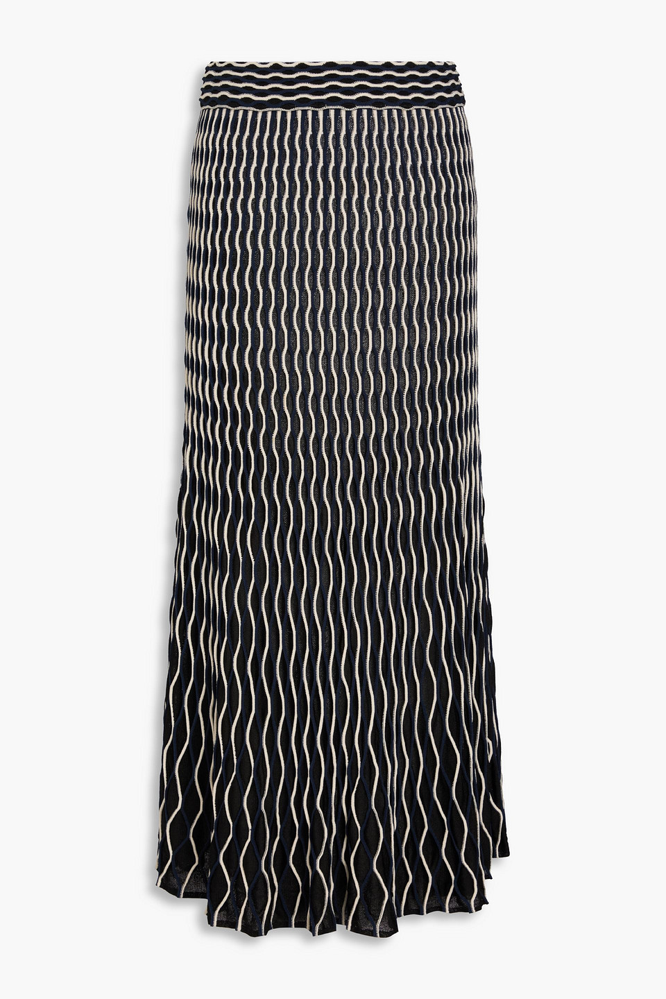 simkhai - aliza jacquard-knit midi skirt - black - l
