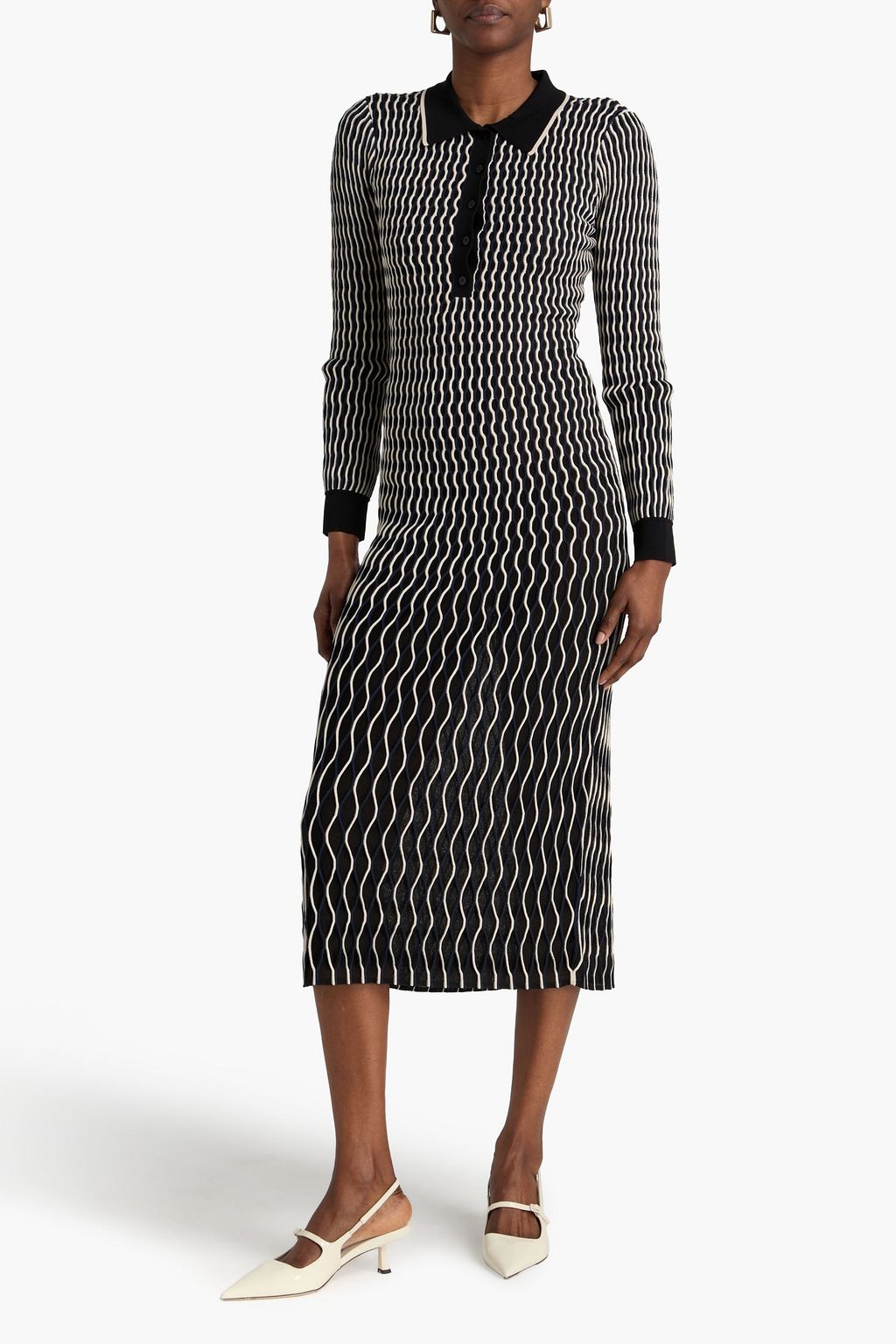 SIMKHAI Kassidy striped knitted midi dress | THE OUTNET SIMKHAI Kassidy striped knitted midi dress | THE OUTNET