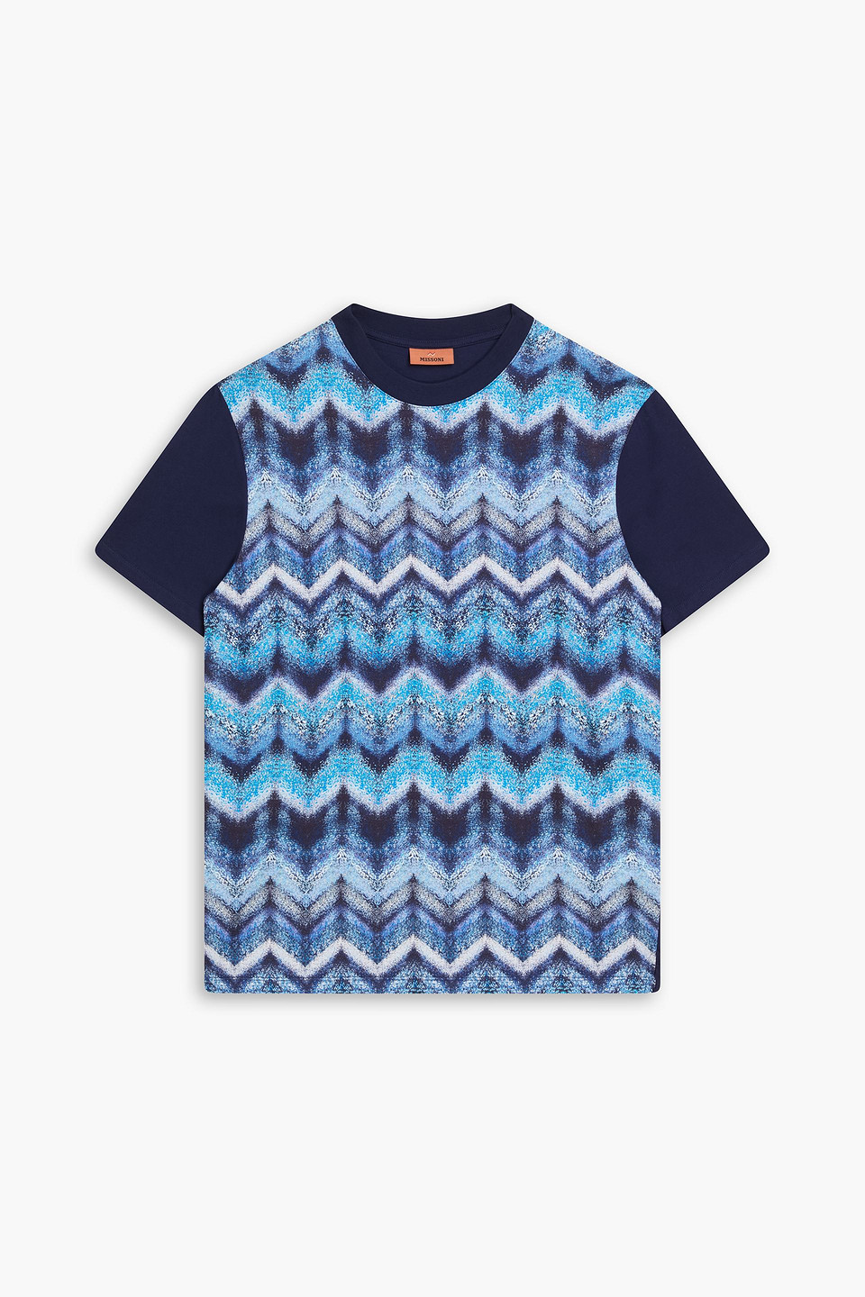 missoni - printed cotton-jersey t-shirt - blue - xl
