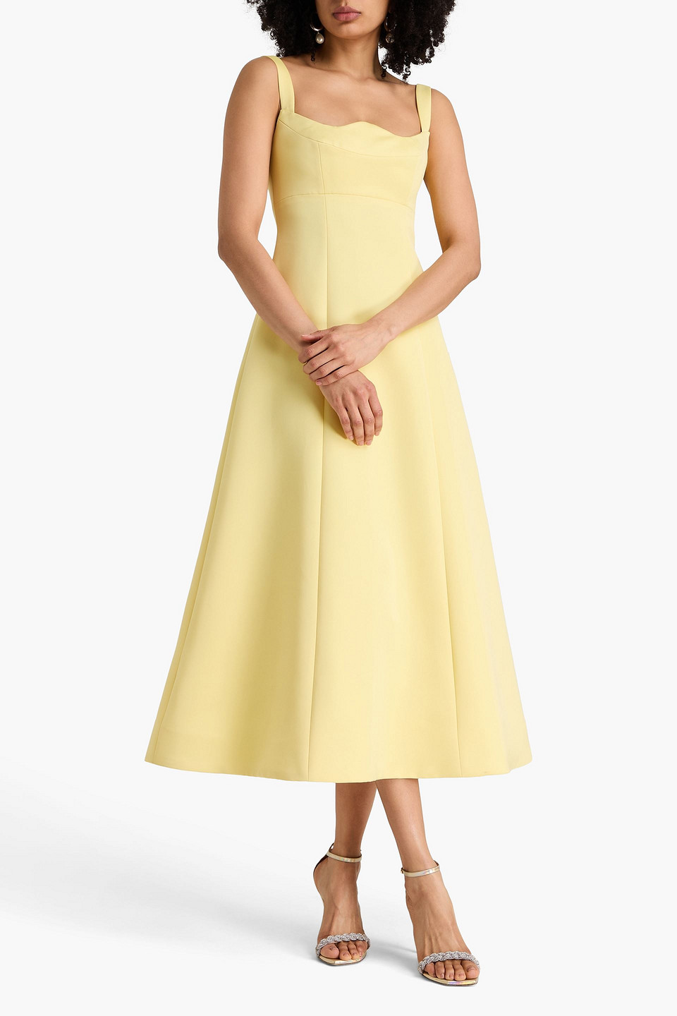  Leo Lin - Midikleid „odette“ Aus Satin - Gelb - Uk 16 
