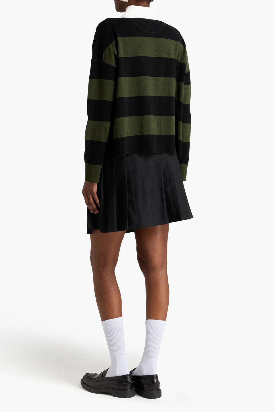  Simkhai - Striped Wool-blend Polo Shirt - Green - M 