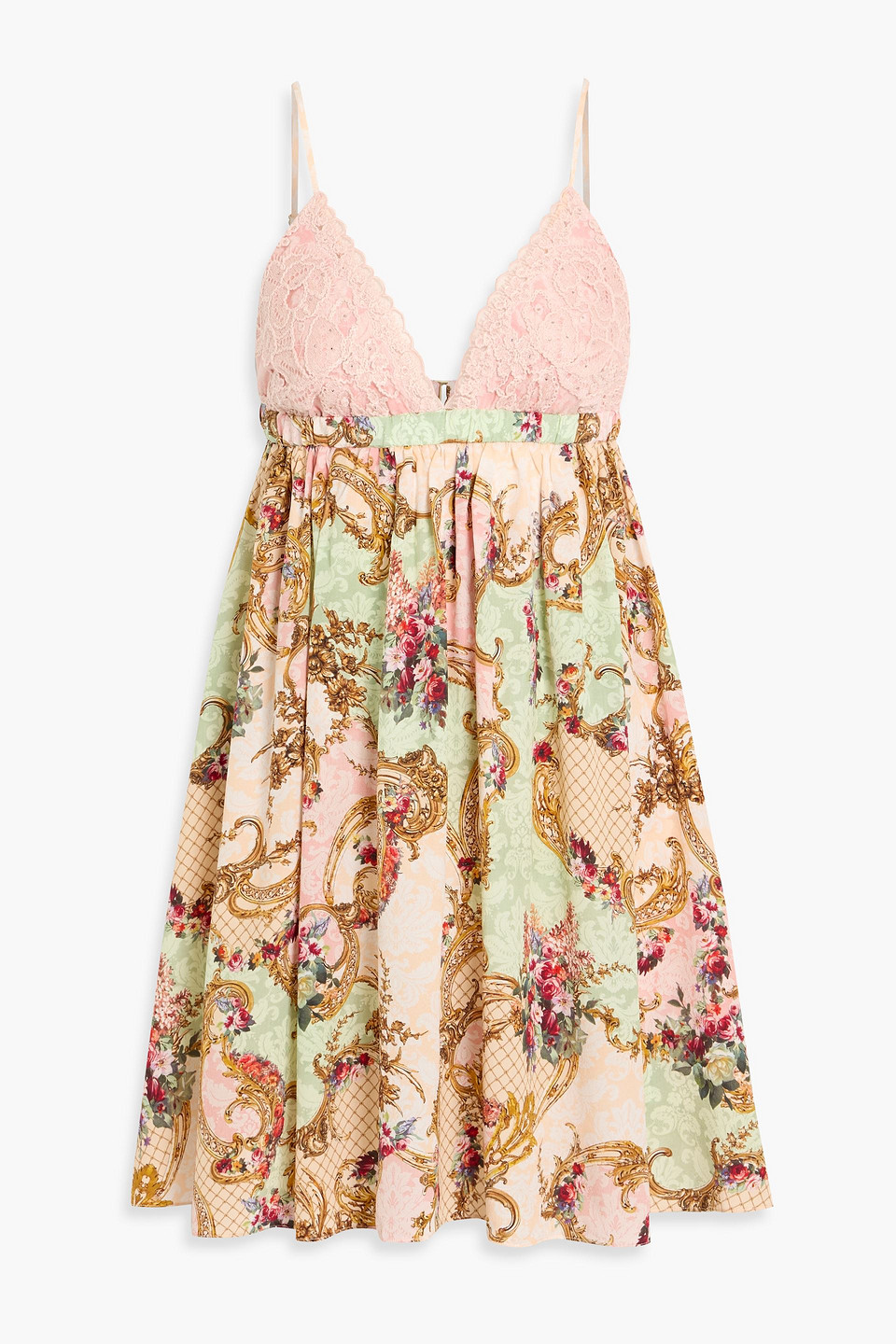 camilla - crystal-embellished printed silk crepe de chine mini dress - pink - m