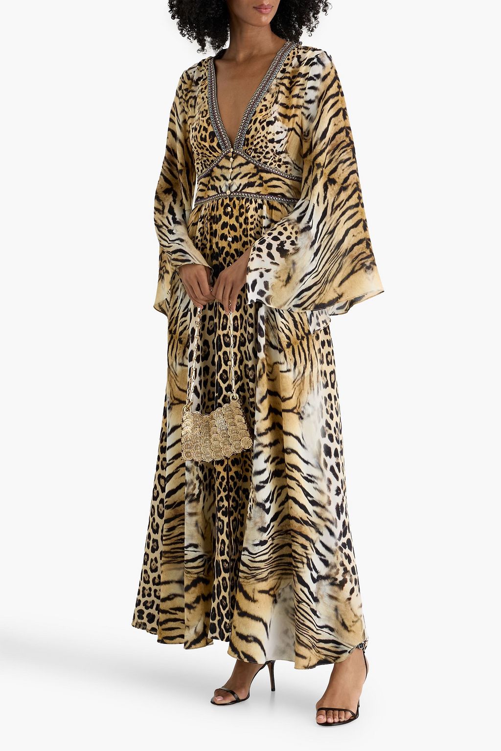 CAMILLA Crystal-embellished leopard-print linen and silk-blend maxi dress |  THE OUTNET
