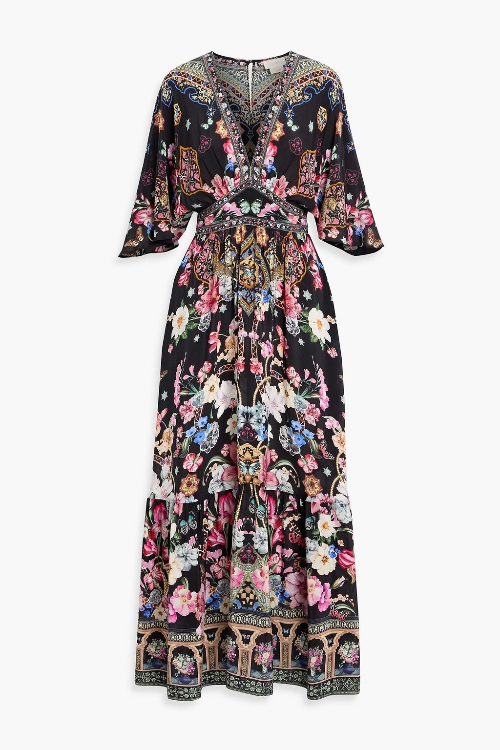 chinese dress ladies Mac Duggal - Sleeveless Hand Embellished Floral Maxi Dress main image 0