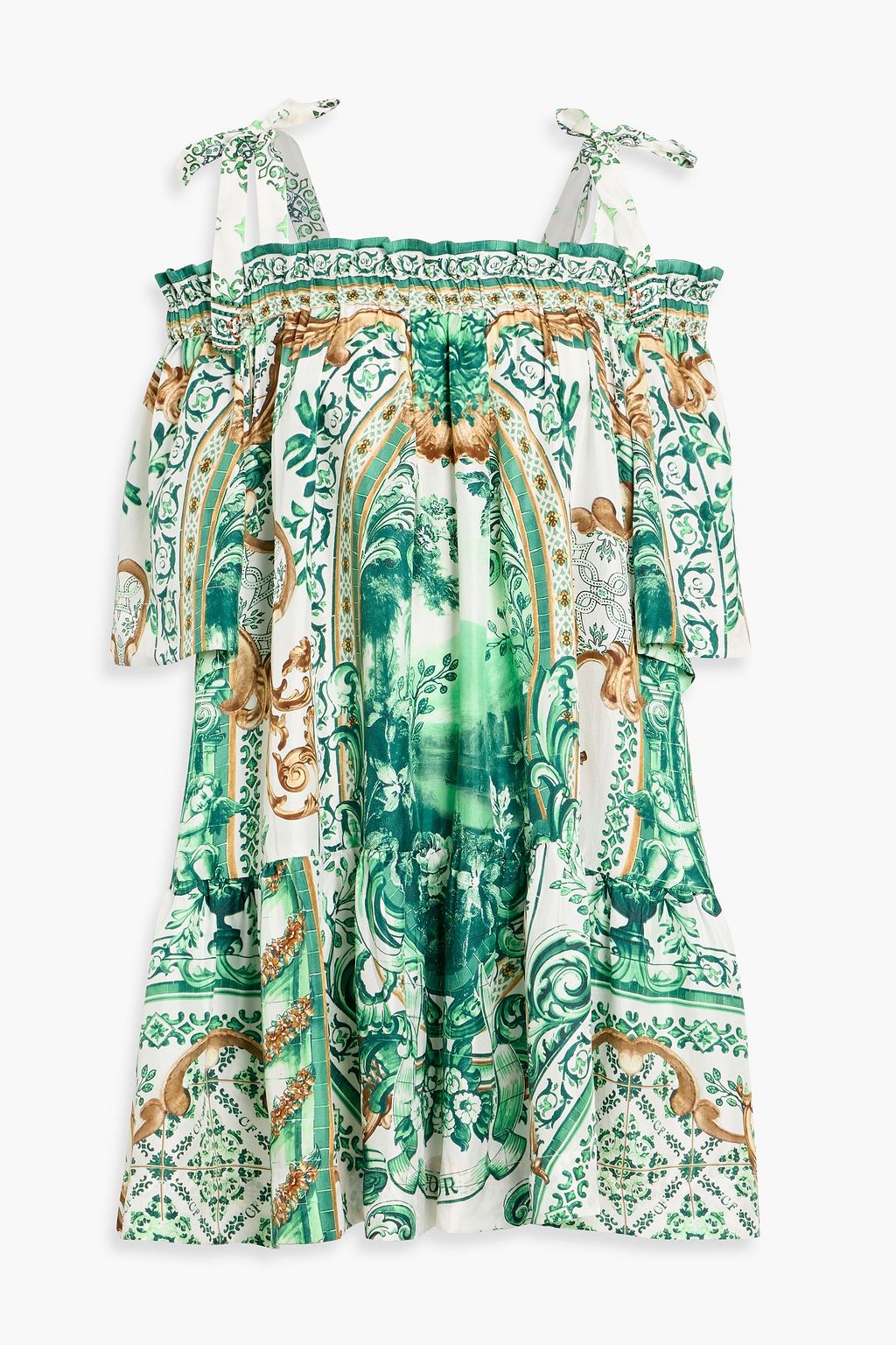 camilla silk mini dress Camilla Women's Silk Off The Shoulder Mini Dress - Multi - Size L