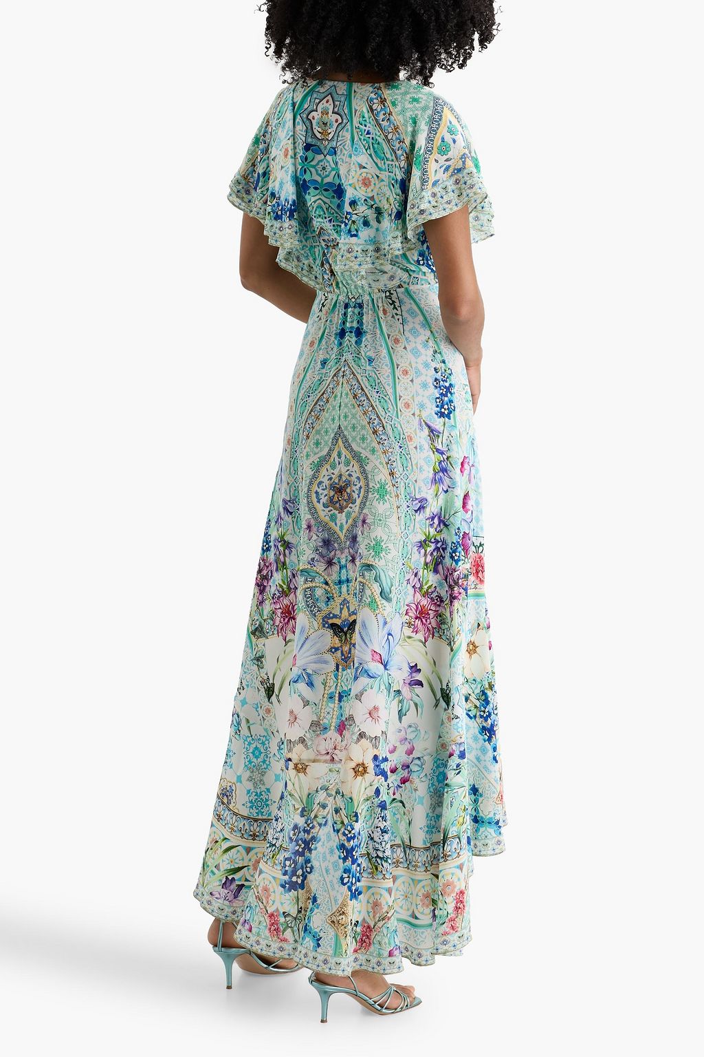 CAMILLA | Frill Sleeve Long Dress Sunrise IN Sintra, L Blue | Sunrise IN SINTRA | SIGNATURE DESIGNS