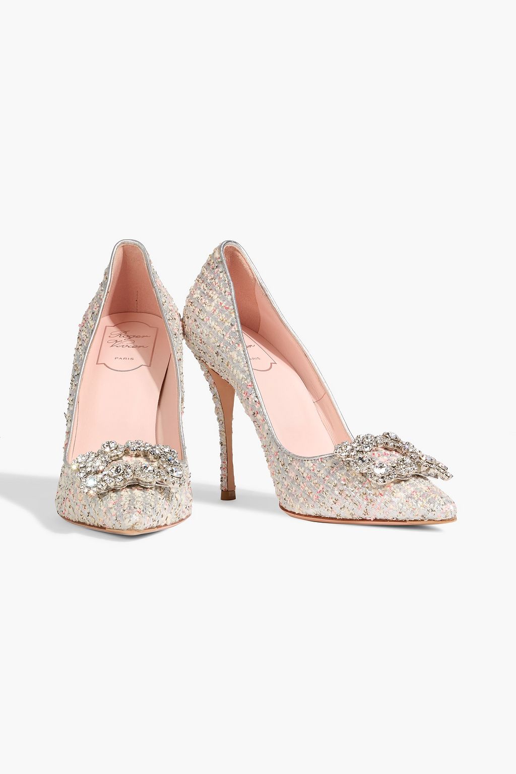 【美品✨】ROGER VIVIER Flower Strass フラットシューズ ROGER VIVIER Flower Strass embellished metallic tweed pumps | THE