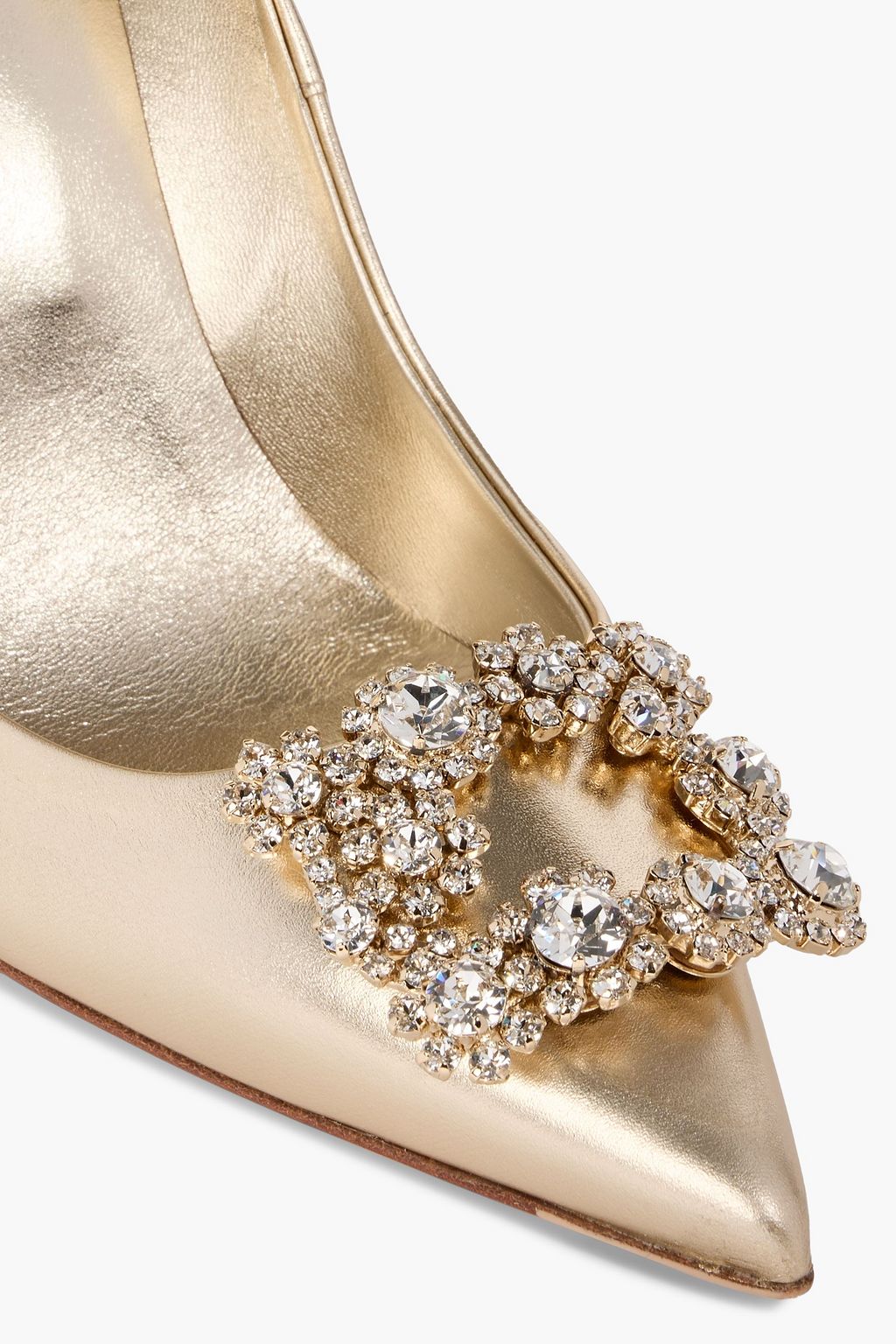 【美品✨】ROGER VIVIER Flower Strass フラットシューズ ROGER VIVIER Flower Strass embellished metallic leather pumps