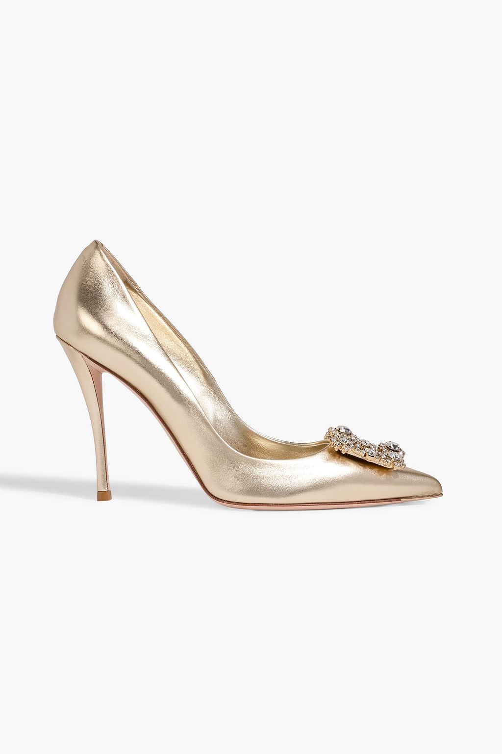 【美品✨】ROGER VIVIER Flower Strass フラットシューズ ROGER VIVIER Flower Strass embellished metallic leather pumps