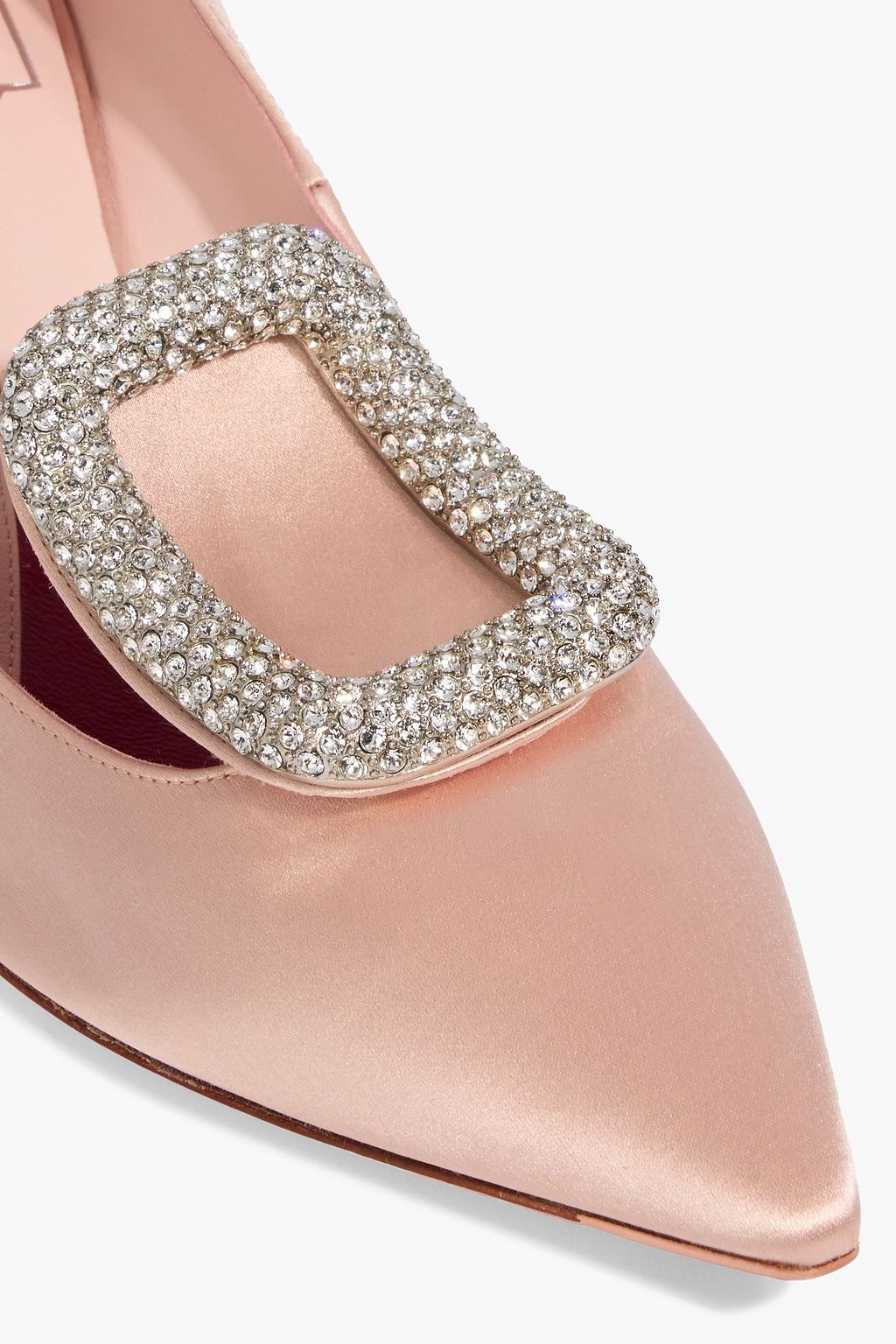 ROGER VIVIER Choc Strass embellished satin pumps | THE OUTNET
