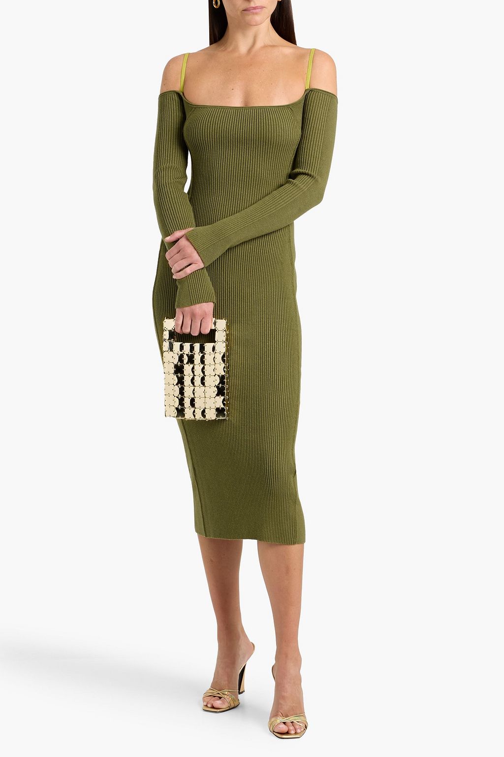 jacquemus ribbed dress JACQUEMUS Sierra embellished ribbed-knit midi dress