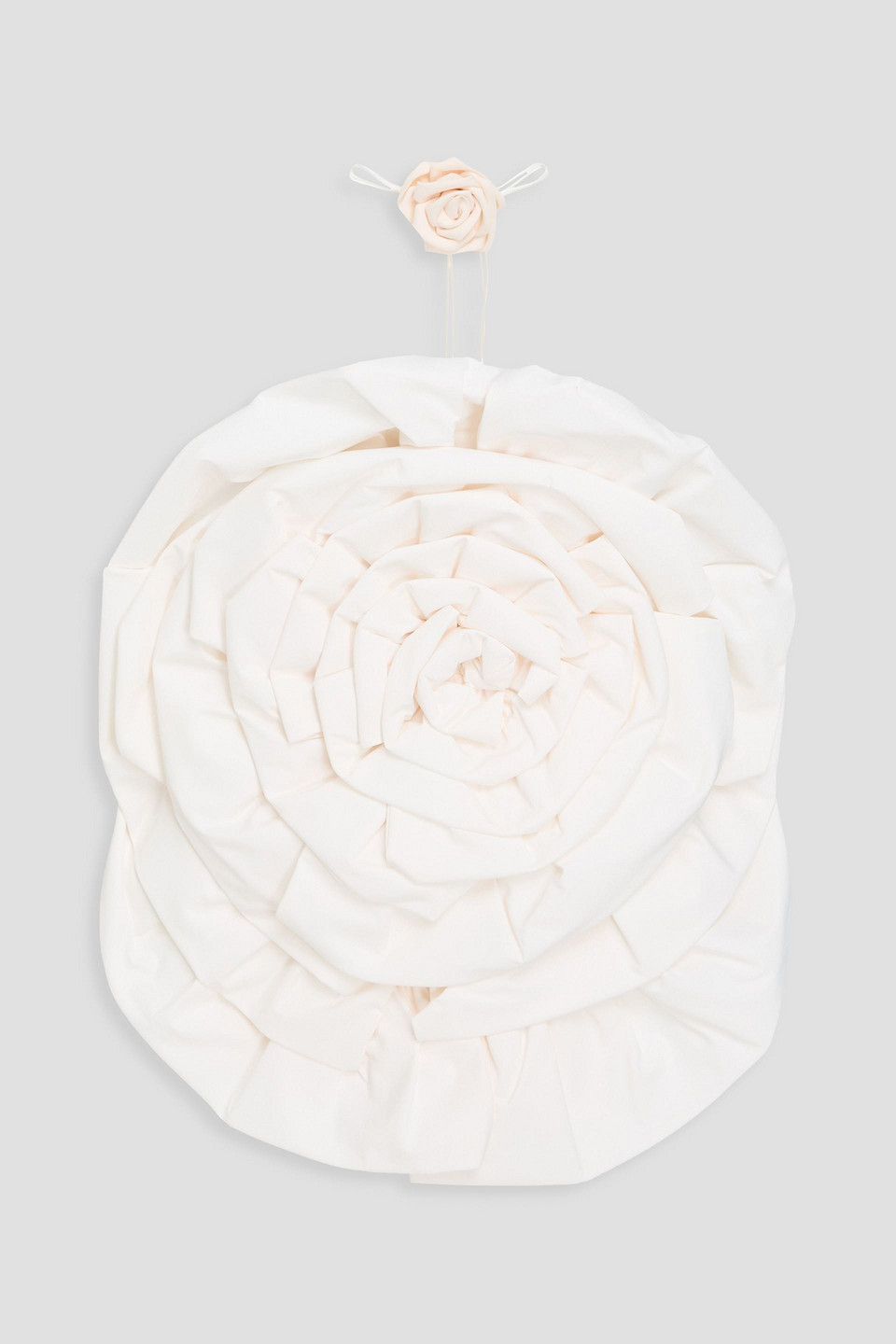 Leo Lin Bloom Rose Strapless Satin Mini Dress In White