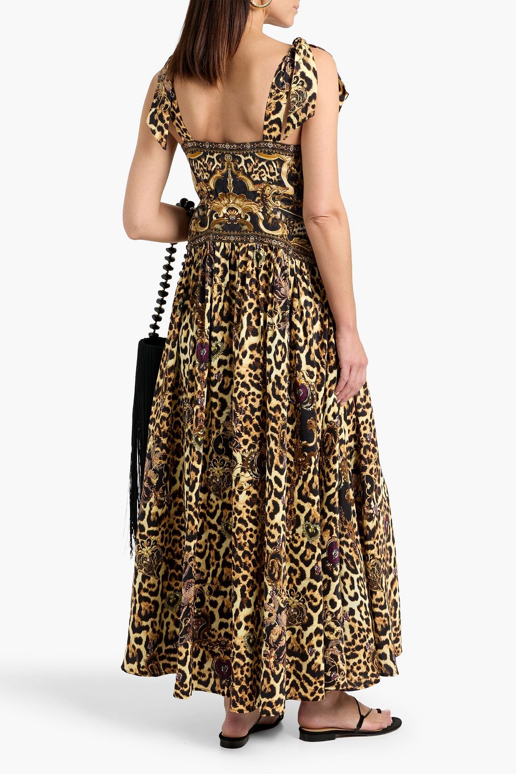 knee length dresses for ladies Satin Sass Leopard Satin Cami Maxi Dress