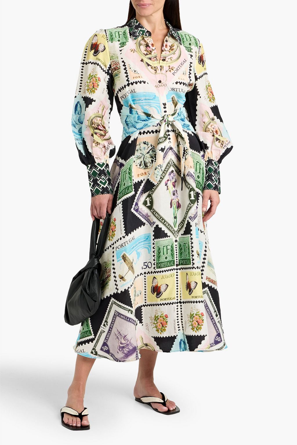 knee length dresses for ladies Camilla Blue Linen Dress z6 l Michael's Luxury Consignment – Michael's  Consignment NYC main image 1