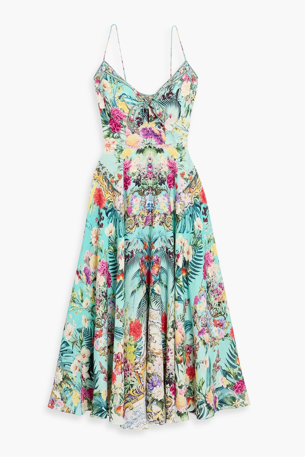 CAMILLA Crystal-embellished printed linen maxi dress | THE OUTNET CAMILLA Crystal-embellished printed linen maxi dress | THE OUTNET