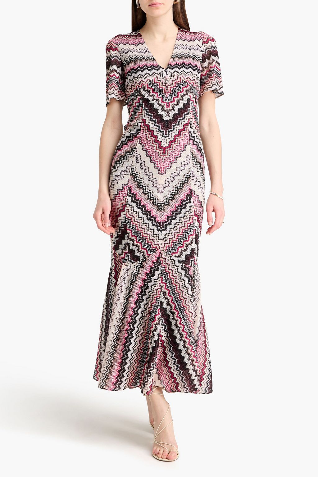 beaded ruffle midi dress Sleeveless Floral Beaded Embroidery Ruffle Midi Dress In Elegant Sky Multi