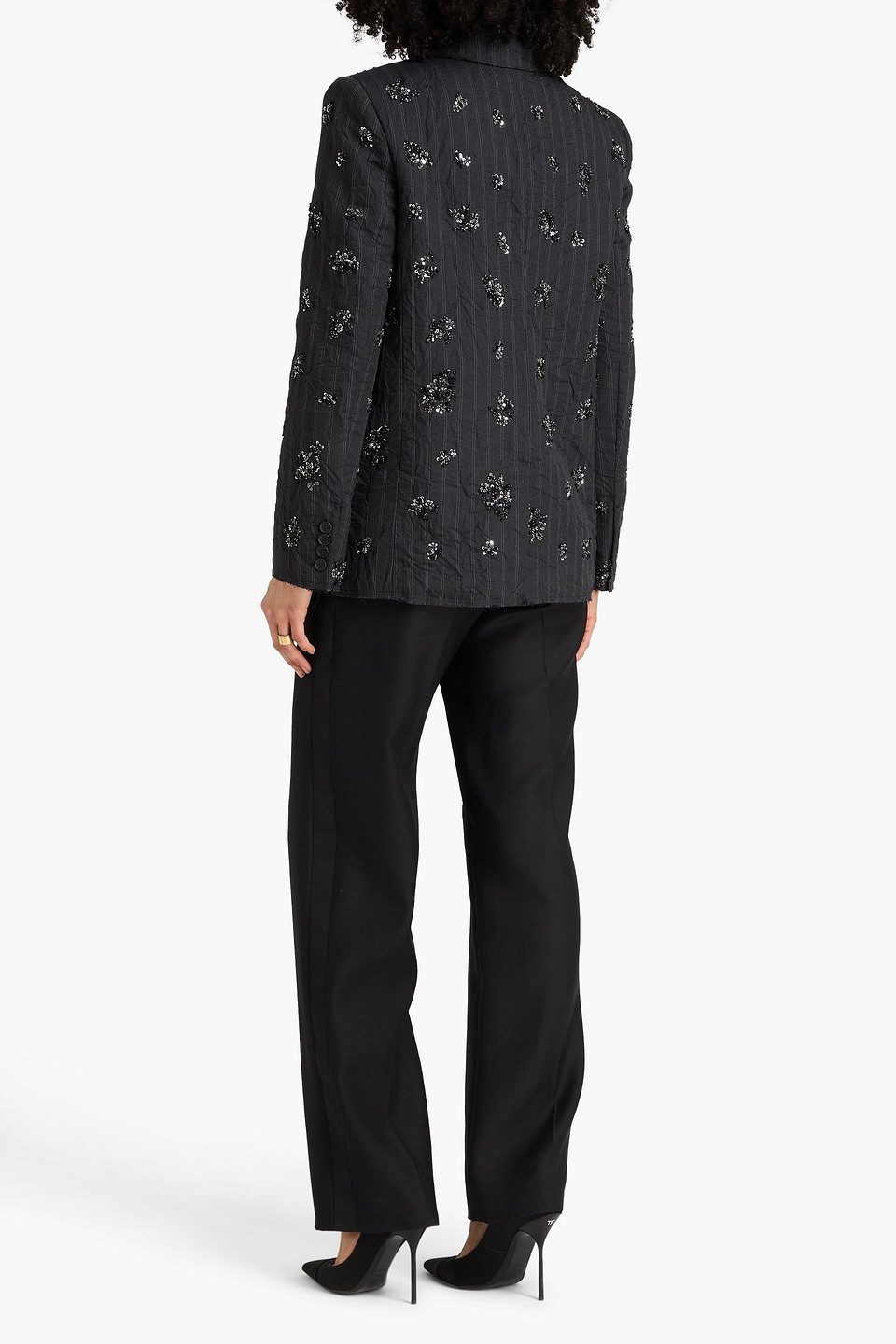 Simkhai - Embellished Herringbone Tweed Blazer - Gray - Us 4 