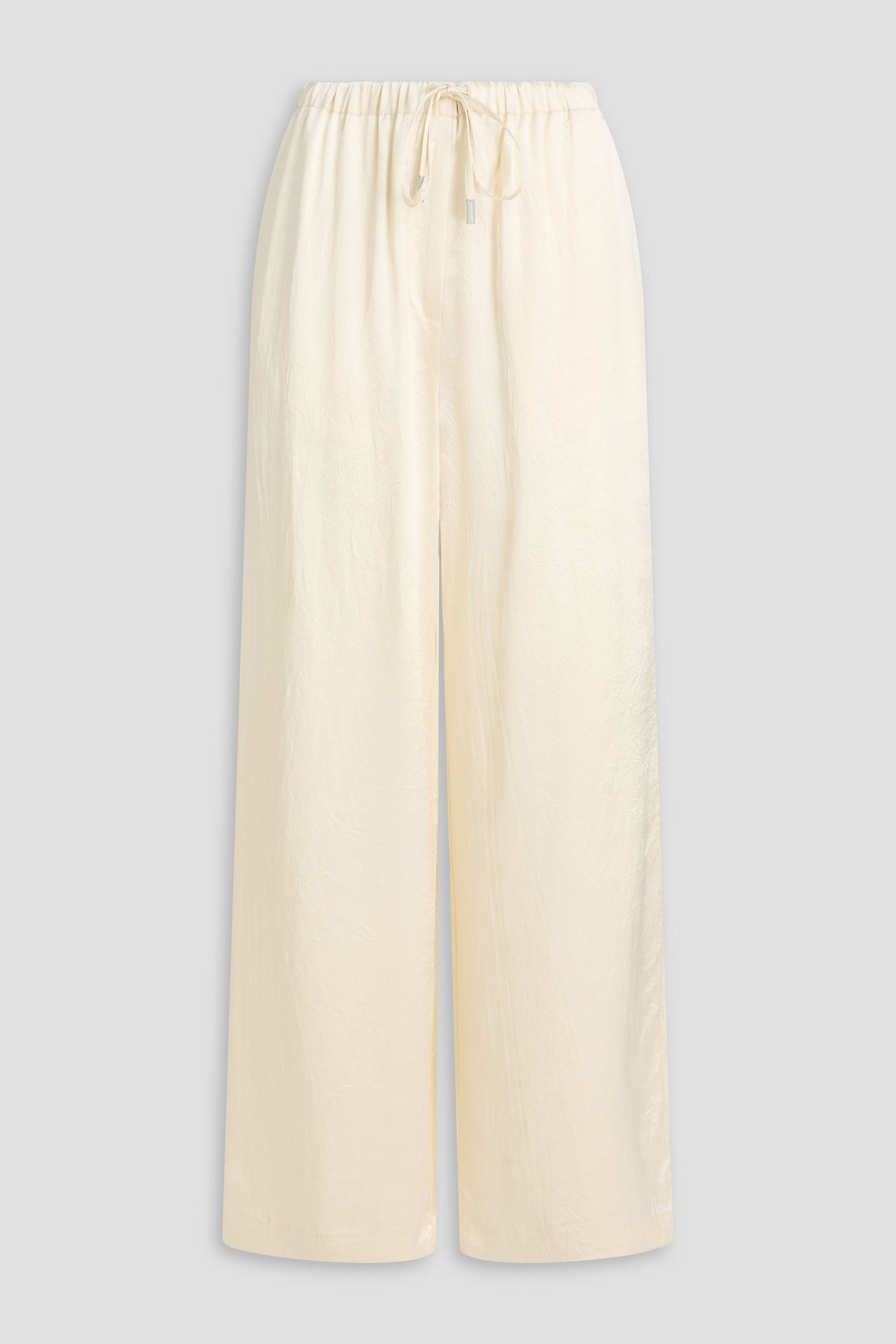 SIMKHAI Crinkled-satin wide-leg pants