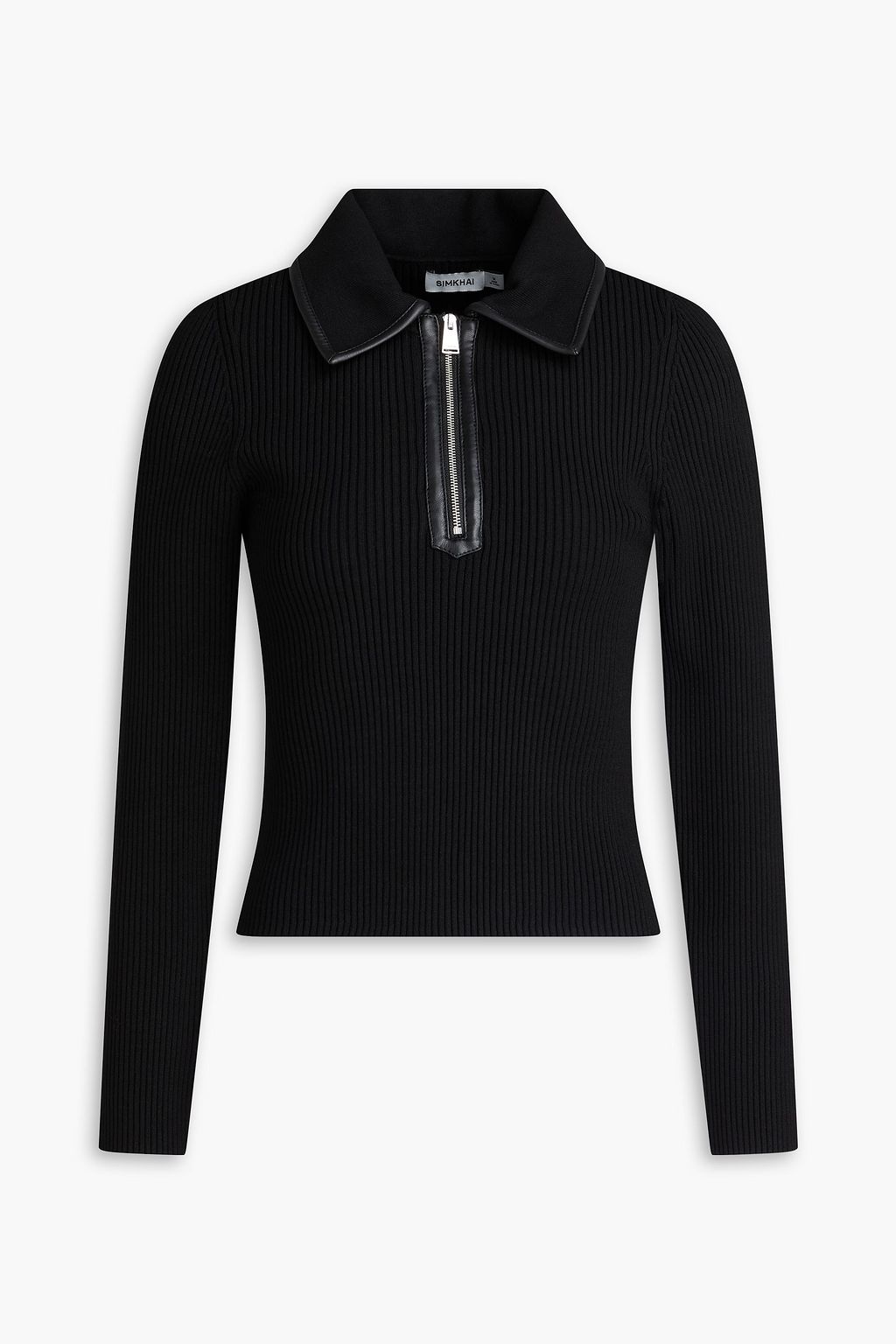 SIMKHAI Livana ribbed EcoVero™-blend polo sweater | THE OUTNET