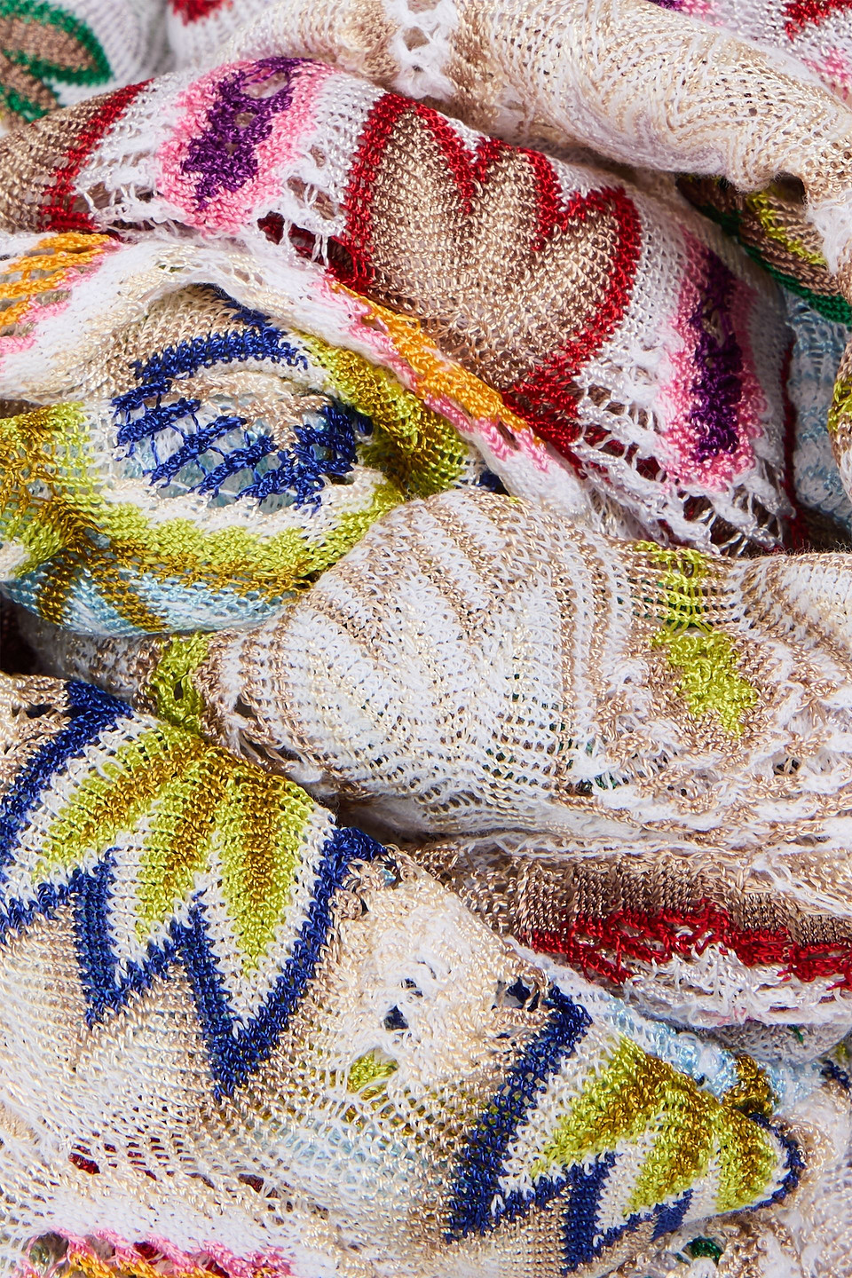  Missoni - Schal Aus Häkelstrick Mit Fransen - Bunt - Onesize 