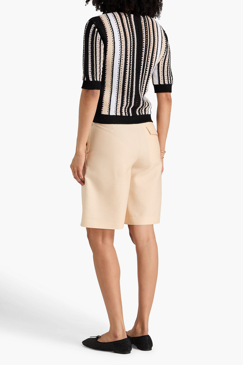  Missoni - Gestreifter Pullover In Pointelle-strick - Schwarz - It 36 