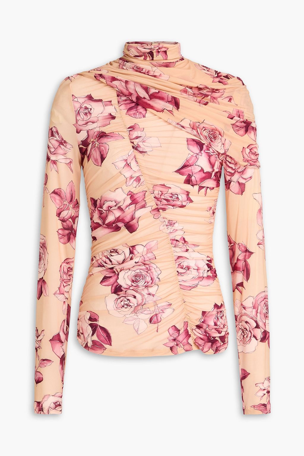 MAGDA BUTRYM 花柄シルクブラウス 36 MAGDA BUTRYM Floral-print cupro-blend stretch-jersey turtleneck