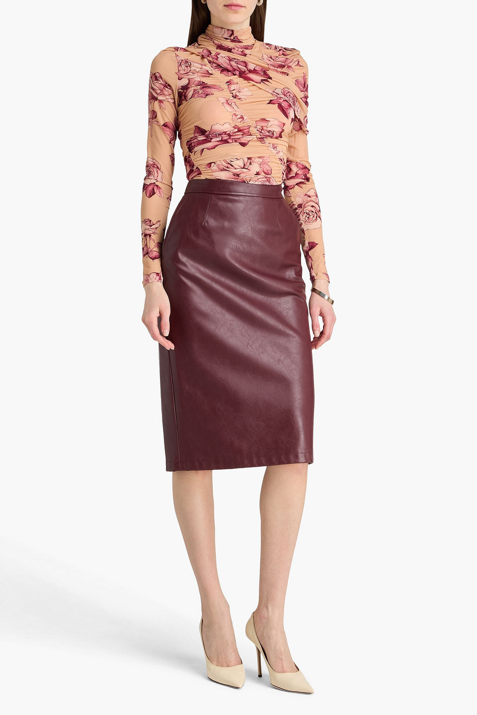  Magda Butrym - Rollkragenoberteil Aus Stretch-jersey Aus Einer Cupromischung Mit Floralem Print - Pink - Fr 40 