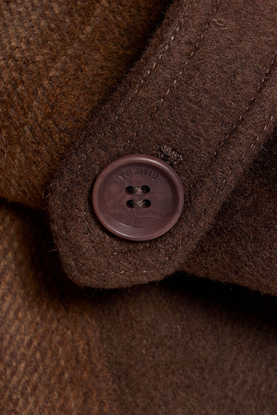 Simkhai Colby Checked Wool-blend Felt Jacket In Chocolate