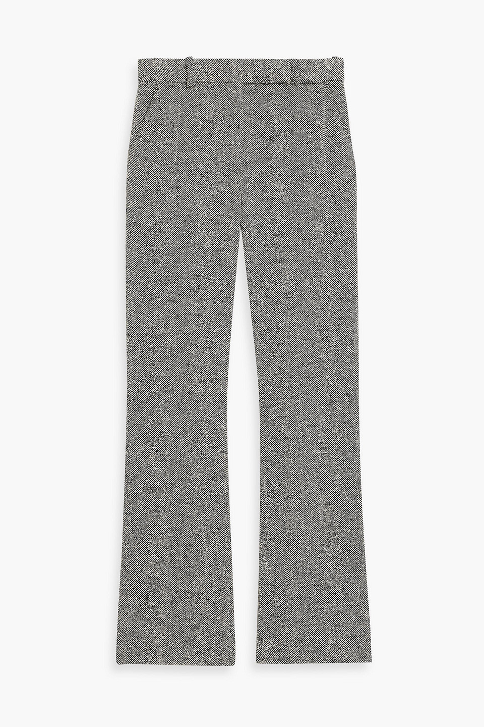 simkhai - jamyson herringbone woven straight-leg pants - black - us 0