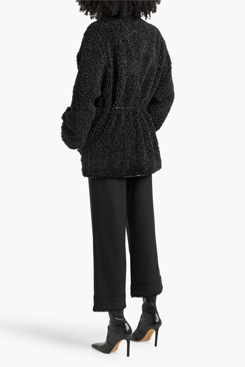  Simkhai - Kimia Belted Teddy Fleece Jacket - Black - L 
