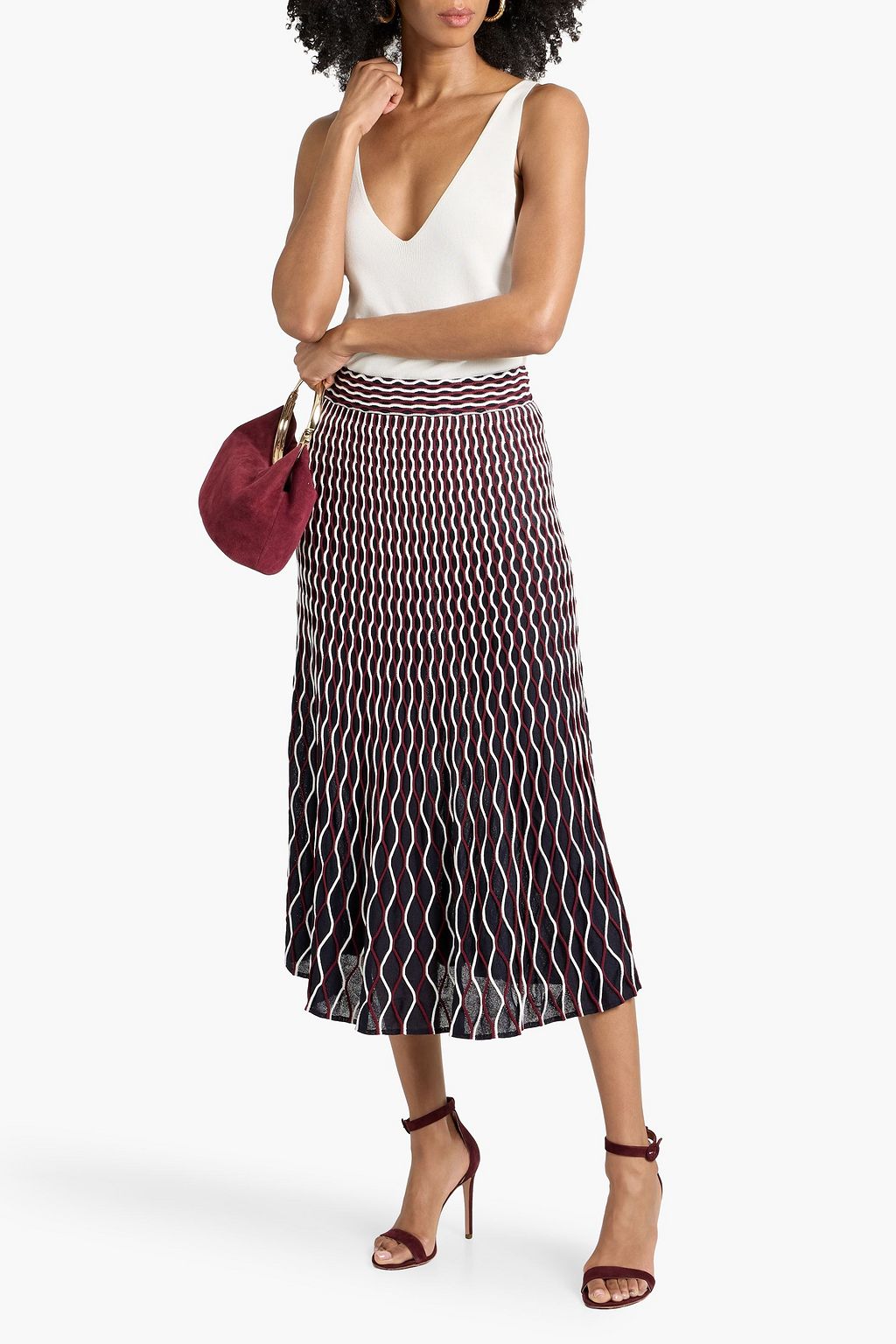 SIMKHAI Aliza jacquard-knit midi skirt | THE OUTNET