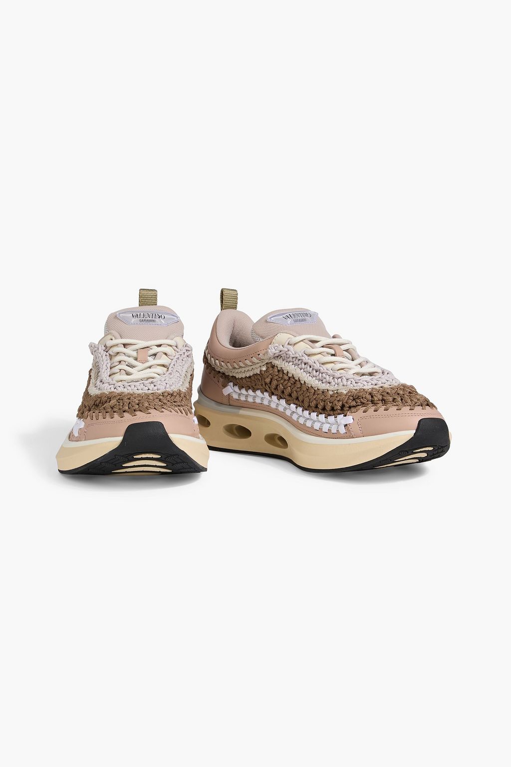 VALENTINO GARAVANI VLogo Easyknot woven and leather sneakers | THE