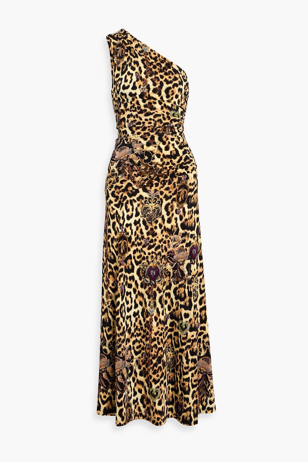 animal print one shoulder dress Leo One Shoulder Maxi Dress | Sustainable Vegan Silk