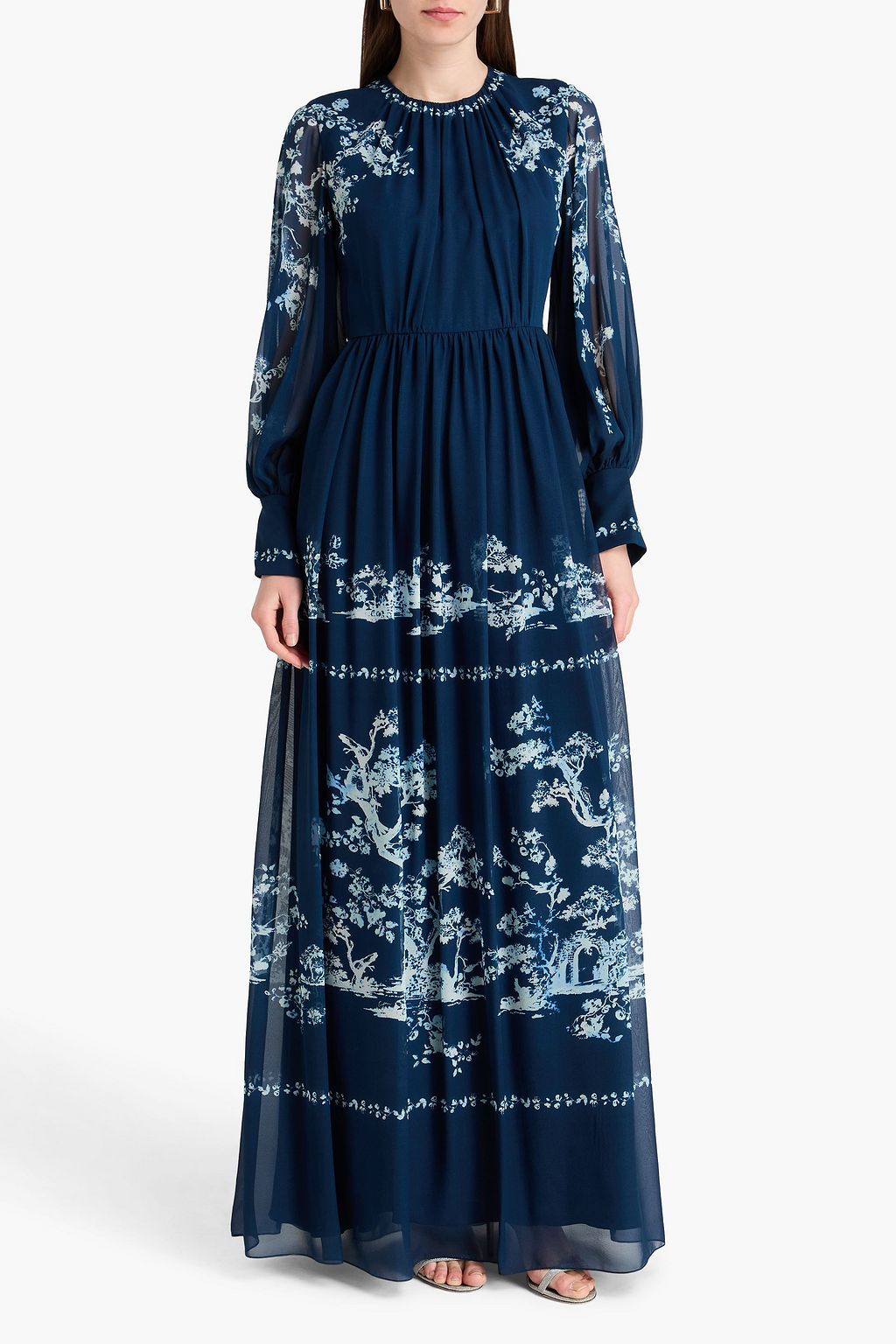 ERDEM Printed silk-voile gown | THE OUTNET