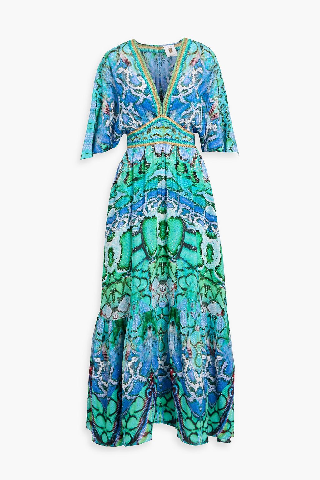 CAMILLA Crystal-embellished printed silk crepe de chine maxi dress | THE  OUTNET