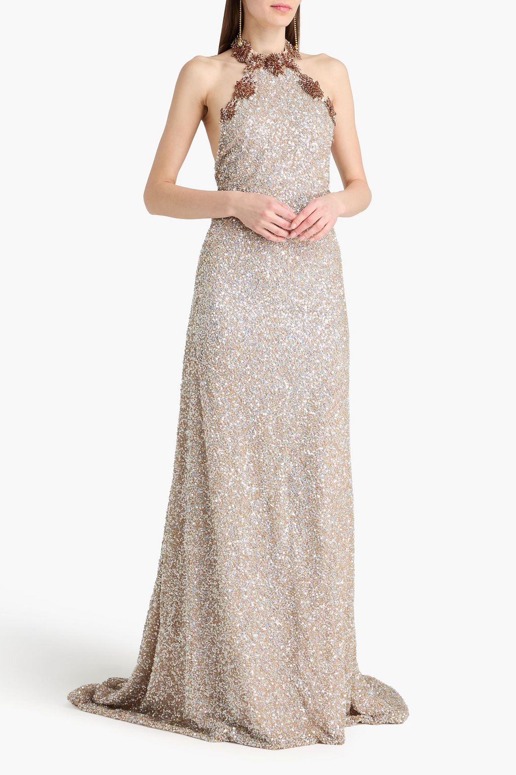 COSTARELLOS Trinity embellished tulle gown | THE OUTNET