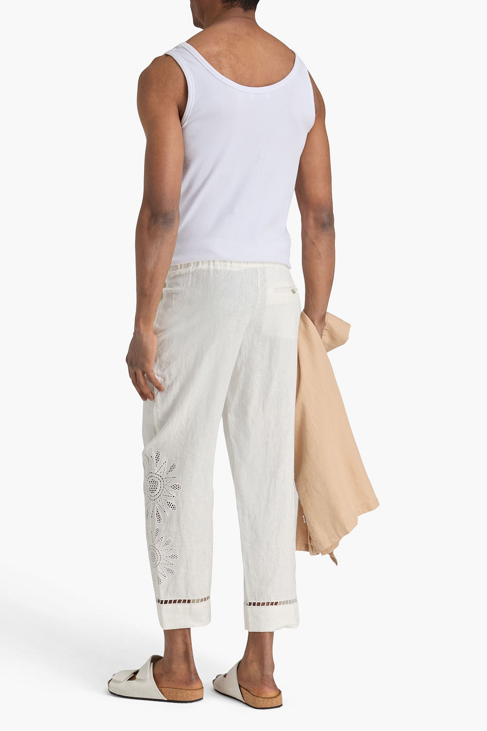  Farm Rio - Richelieu Embroidered Linen Pants - Weiß - Xs 