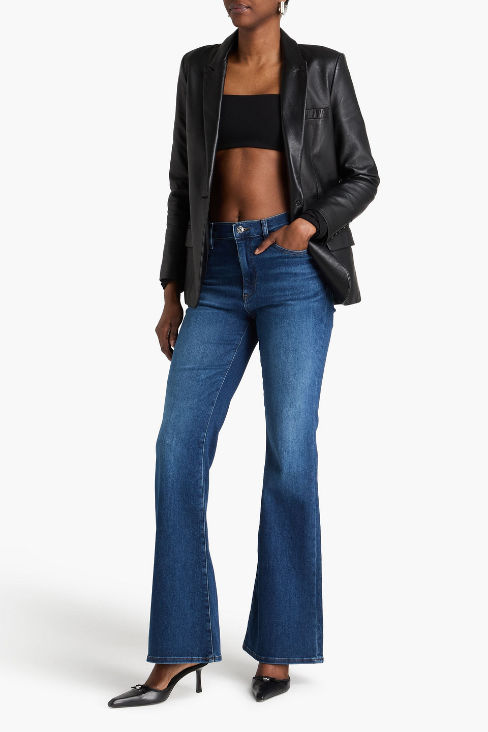  Frame - Halbhohe Schlagjeans „the Icon Long“ - Blau - 24 