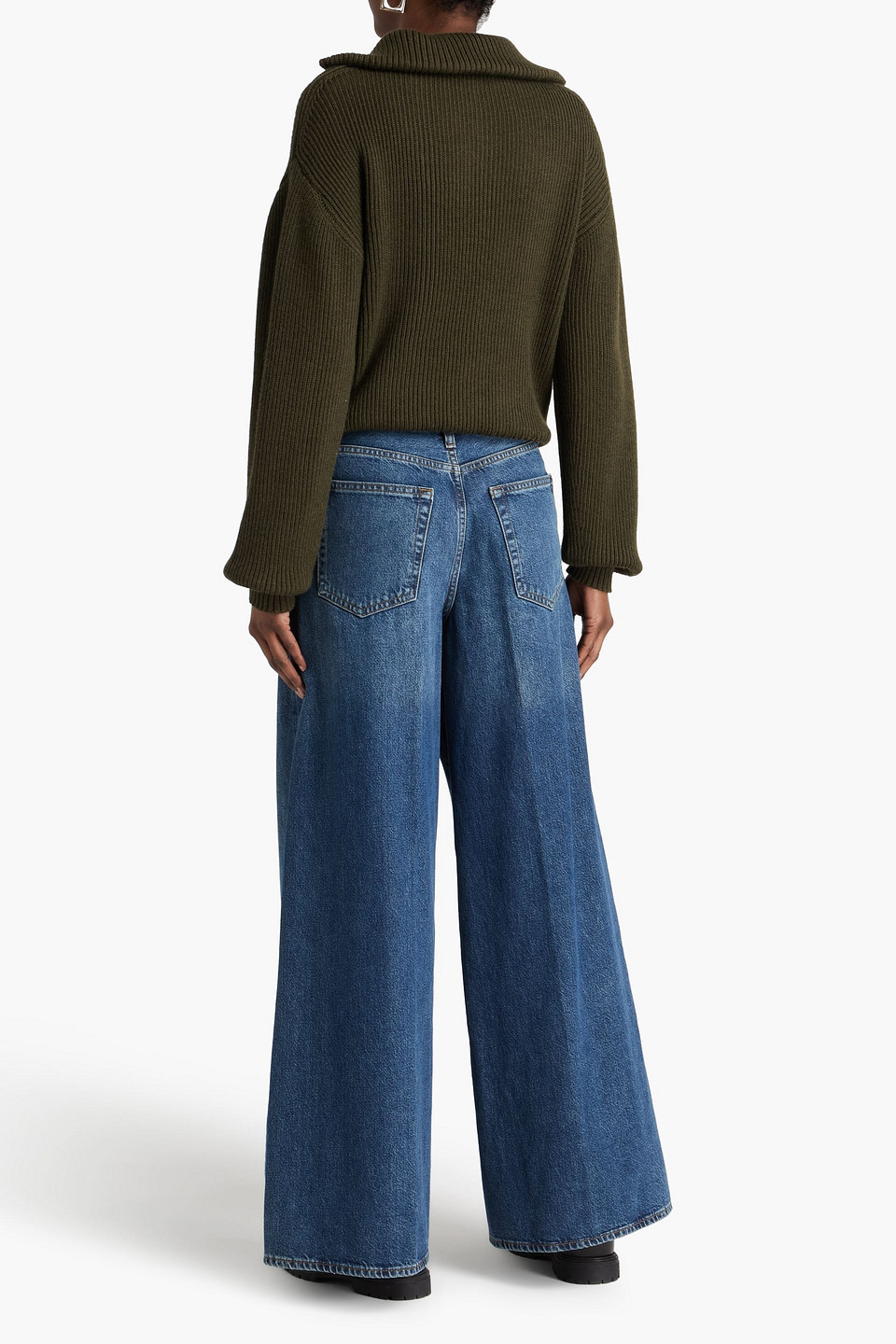  Frame - The Drape High-rise Wide-leg Jeans - Blue - 24 