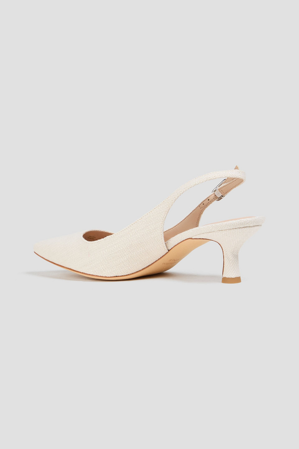  Stuart Weitzman - Isla Canvas Slingback Pumps - White - Us 6 
